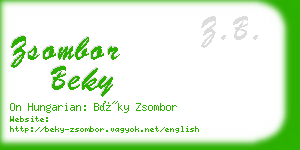 zsombor beky business card